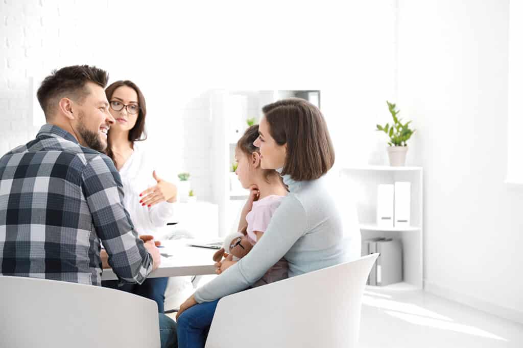an image of people talking about family therapy during treatment