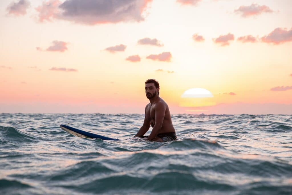 An image of someone surfing near a Social anxiety disorder treatment center