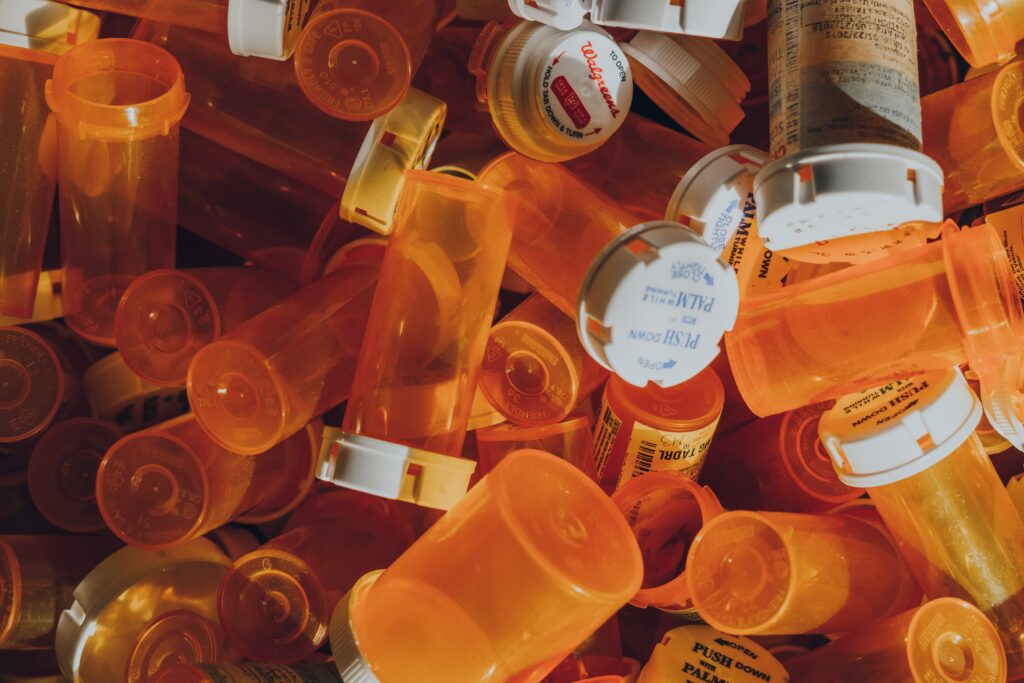 an image of pill bottles representing fentanyl addiction