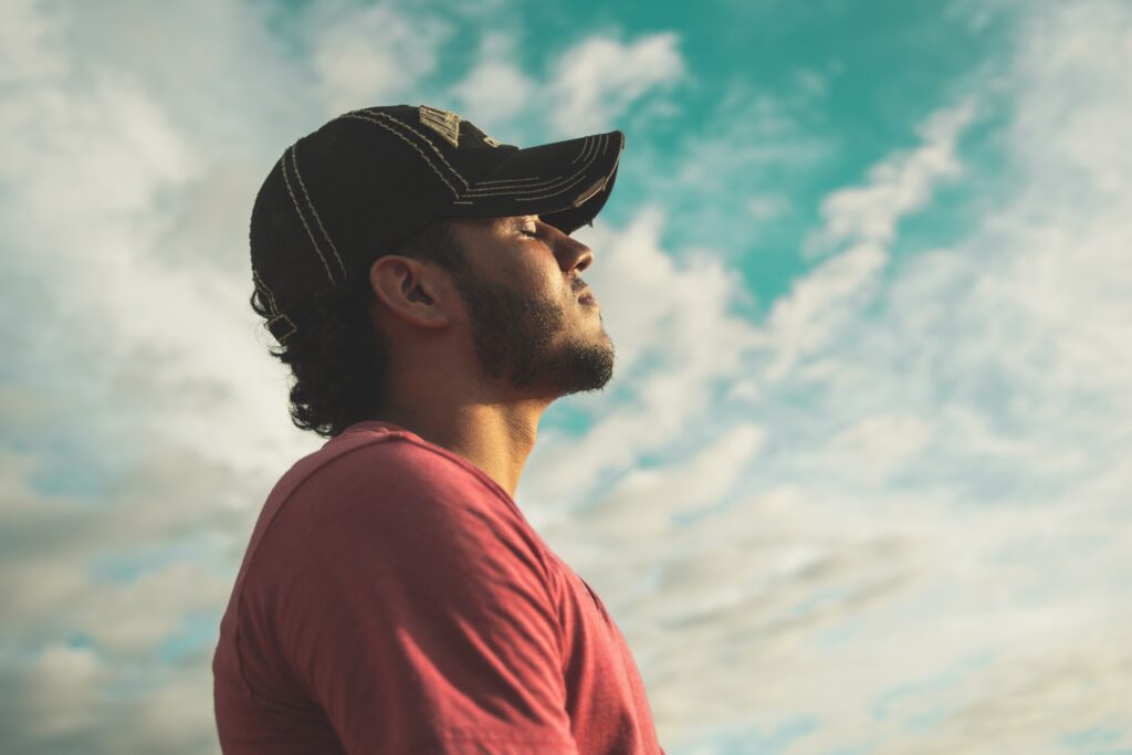 an image of a man looking at the sky to represent meth rehab california.