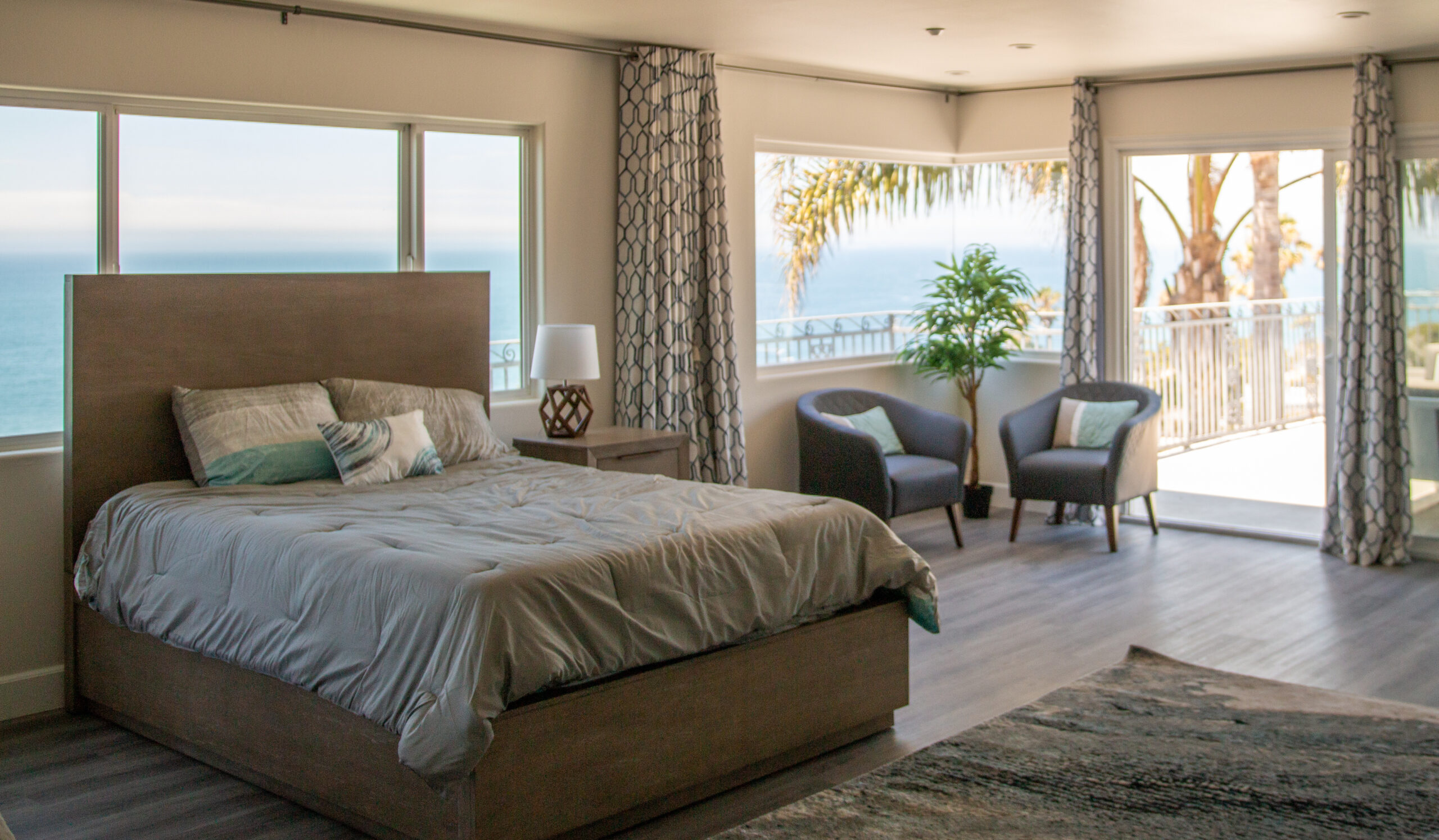 bedroom with a bed in a beach house rehab facility