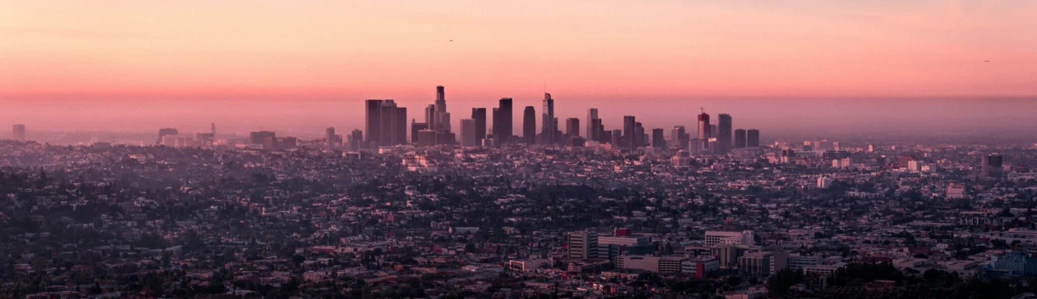 City of Los Angeles during the evening
